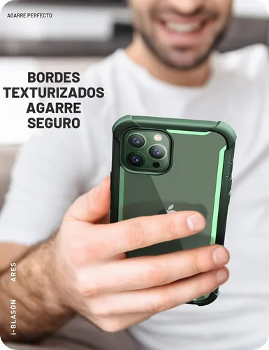 Vista 8 de i-Blason Ares - Funda para iPhone 13 Pro Max de 6.7 pulgadas [protector de pantalla integrado] [protección de grado militar] Funda transparente