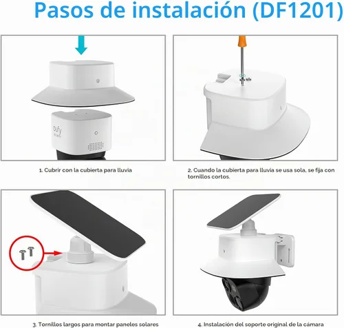 Vista 5 de Cubierta de sombra de lluvia compatible con Eufy Security SoloCam S340, cámara de seguridad solar (no compatible con SoloCam E30)