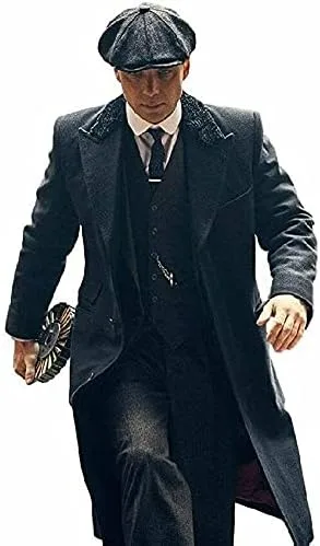 Vista 4 de Peaky Blinders Thomas Shelby lana negra larga moda gabardina