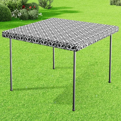 Vista 33 de Misaya - Mantel de vinilo rectangular, mantel elástico con respaldo de franela, 100% impermeable, cubierta de plástico para mesas plegables de 4