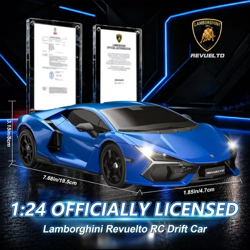 Vista 6 de 1:24 Lamborghini REVUELTO Control remoto Coche RC Drift Car Azul