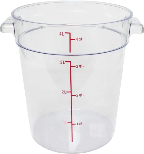 Vista 11 de TrueCraftware - Tapa redonda transparente de 1 cuarto de galón para contenedor redondo de almacenamiento de alimentos de policarbonato, 1 pieza
