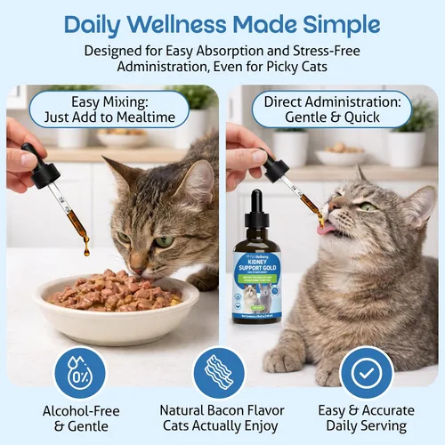 Vista 4 de Pet Wellbeing Soporte renal Gold para gatos – Apoya la función renal normal y la desintoxicación, hidratación saludable y energía con Rehmannia