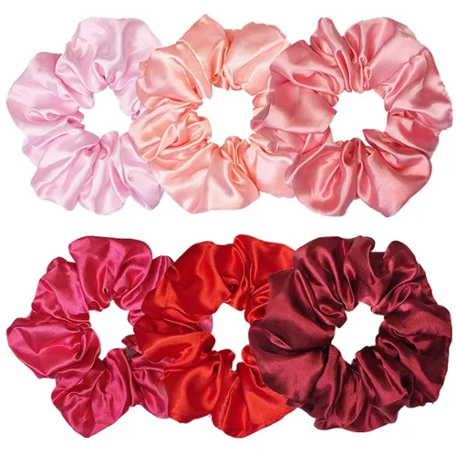 Vista 23 de 6 coleteros de seda satinada – Ligas suaves para el cabello, bandas para el cabello de moda, lazos, pulseras elásticas y soportes para cola