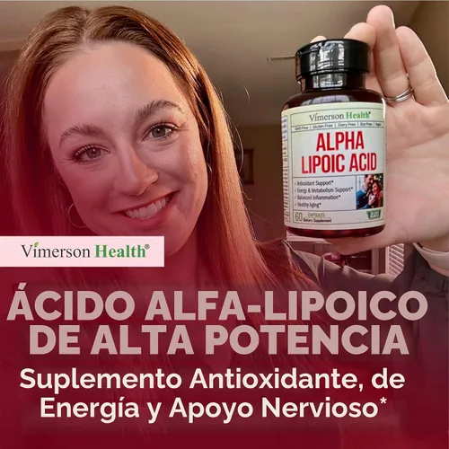Vista 7 de Ácido alfa lipoico – ALA de alta potencia 650mg para apoyo nervioso 60