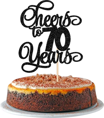 Vista 22 de 1 pieza de decoración para tartas de 40 años con purpurina para pastel de 40 años, 40 años, decoración fabulosa para tartas de cumpleaños de 40 Negro