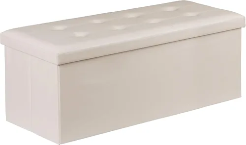Vista 10 de ZenStyle Banco otomano de almacenamiento de 30 pulgadas, reposapiés plegable, banco largo de almacenamiento para zapatos con asiento acolchado