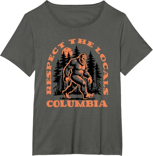 Vista 22 de Columbia Bigfoot Respect the Locals - Camiseta retro Sasquatch