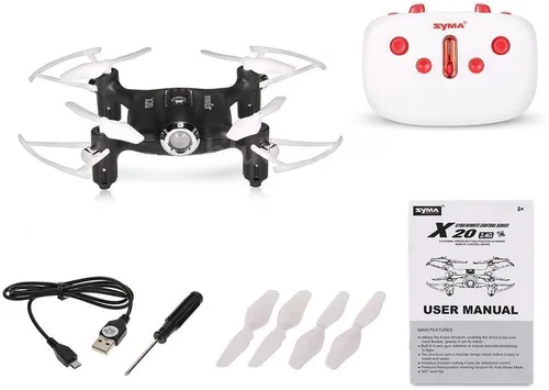 Vista 6 de Dron Cheerwing Syma 20, de bolsillo 2.4Ghz a control remoto Mini Quadcopter con aguante de altitud y una llave para despegue / aterrizaje, Negro