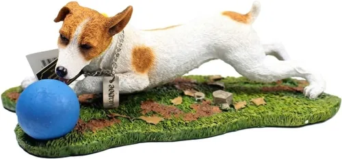 Vista 12 de Jack Russell – Figura decorativa de mydog (Marrón/Color Blanco con platillo)