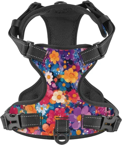 Vista 15 de Dog Harness for Small Dogs with Leash No Pull 2 Leash Clips, Adjustable Soft American Flag and The Eagle Dog Vest Set Small
