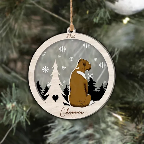 Vista 274 de Nazenti Adorno de Navidad conmemorativo personalizado, regalo personalizado de recuerdo de perro, condolencias por pérdida de mascotas, sabueso