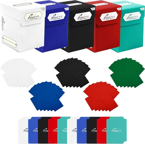 Vista 13 de Deck Blocks 100+, juego de 5 cajas MTG con divisores Set of 5 deck boxes in white, black, blue, red and green, each with 100+ cards and 2