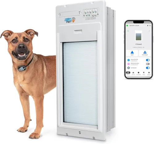 Vista 16 de Puerta enrollable automática Power Pet de la marca High Tech Pet - Panel motorizado enrollable para mascotas, control manual y de aplicación WiFi