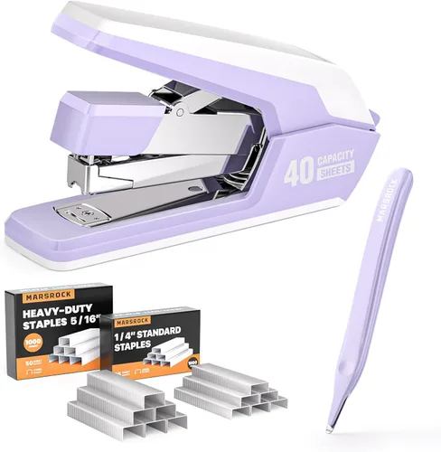 Vista 10 de Marsrock Grapadora resistente para escritorio con 40-50 hojas, 2000 grapas Azul
