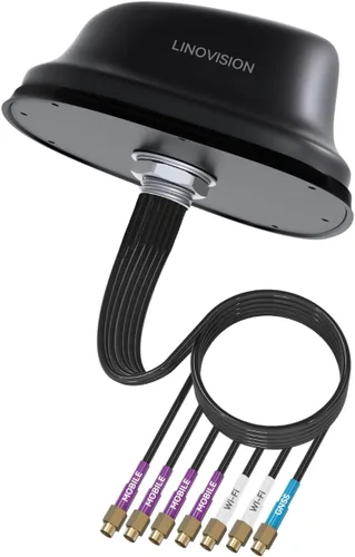 Vista 10 de LINOVISION 4G LTE MIMO 3 en 1 Antena SMA de techo con 2 × 4G y 1 × WiFi IP67 Waterproof, 40cm Cable, Compatible with LINOVIISON IOT-R32W
