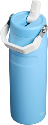 Vista 4 de STANLEY IceFlow - Botella con popote 2.0, 24 onzas, color azul claro y Equipo Azul Claro Blanco