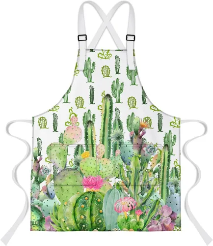 Vista 8 de Vegetable Apron,with 2 Pockets and Adjustable Shoulder Straps 33.4x27.5 In Azul