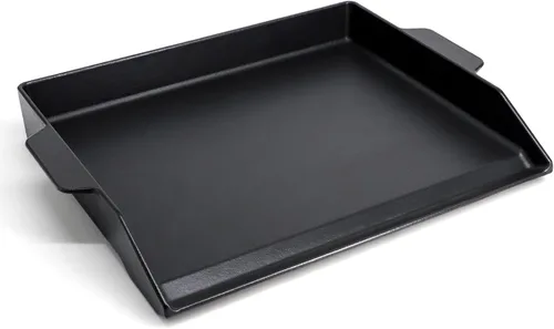 Vista 8 de Criditpid Plancha de hierro fundido para parrilla de gas, parrilla de cocina universal de placa plana para parrillas de carbón/estufas de gas