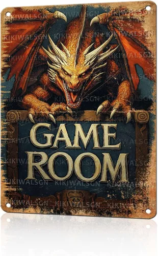 Vista 8 de Letreros metálicos para decoración de pared con diseño de dragón, con texto en inglés "Do Not Meddle in the Affairs of Dragons", divertido póster
