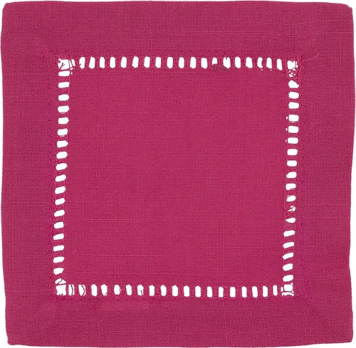 Vista 41 de SARO LIFESTYLE Servilleta de cóctel con borde cosido (juego de 12), negro, 6"x6