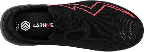 Vista 5 de LARNMERN Zapatos deportivos de punta de acero para mujer, zapatos de trabajo con puntera de seguridad, con amortiguación de aire, zapatos casuales