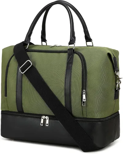 Vista 63 de CAMTOP - Bolsa de viaje de fin de semana para mujer, bolsa de lona con espacio para laptop de15.6 pulgadas