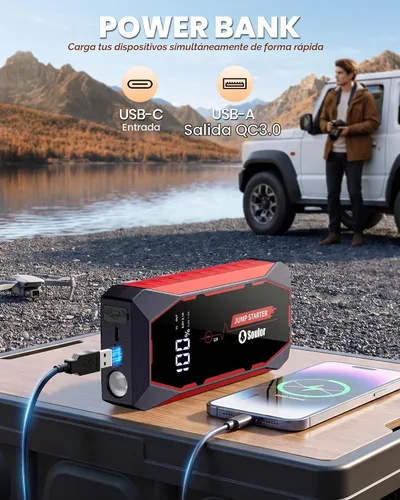 Vista 3 de Jump Starter 7000A Paquete de baterías de arranque de coche 7000A con bolsa de almacenamiento
