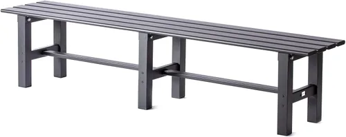 Vista 8 de TECSPACE Banco de aluminio de 70 pulgadas para exteriores, resistente a la intemperie, sin espalda, capacidad de carga de 550 libras, banco