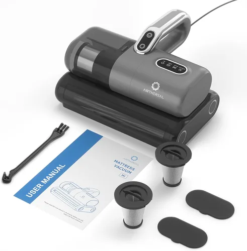 Vista 8 de AIRTHEREAL Aspiradora de colchón M1, aspiradora de cama 6 en 1 con vibración de alta frecuencia, rotación de cepillo doble de 80,000 RPM, luz UV-C