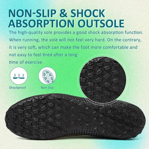 Vista 3 de GRESKY Tacos de fútbol para hombre y mujer, zapatos de fútbol para interiores y exteriores, para niño grande AG TF