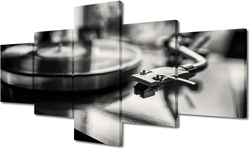 Vista 58 de Lienzo decorativo para pared, diseño de DJ Music Mixes the Track HD impreso en pinturas, 5 piezas de imágenes abstractas para sala de estar, obra