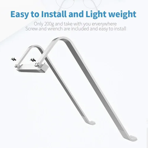 Vista 5 de LENRUE Soporte de computadora portátil para escritorio, soporte estable para MacBook Pro, elevador ergonómico de aluminio para computadora de 12
