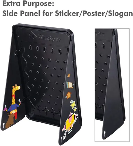 Vista 6 de WinSpin tablero de premios plegable de 30" con soporte en forma de disco, juego de caída de discos personalizable de 6 ranuras con 10 discos