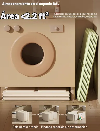 Vista 5 de Bañera de bebé plegable y portátil de 30 pulgadas para recién nacidos a 6 Blanco