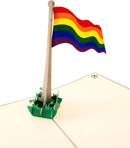 Vista 13 de iGifts And Cards Tarjeta desplegable 3D de corazón gay – Escultura floral Love is Love para el mes del orgullo, boda, aniversario y salida – Regalo