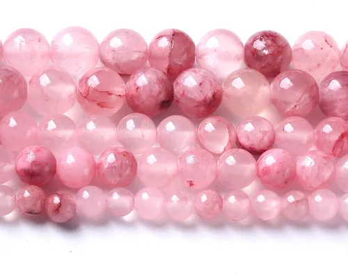 Vista 42 de 36 piezas de cuentas sueltas de espacio de jade de epidoto verde y rojo natural de 10 mm, cuentas redondas para hacer joyas DIY, collares, pulseras