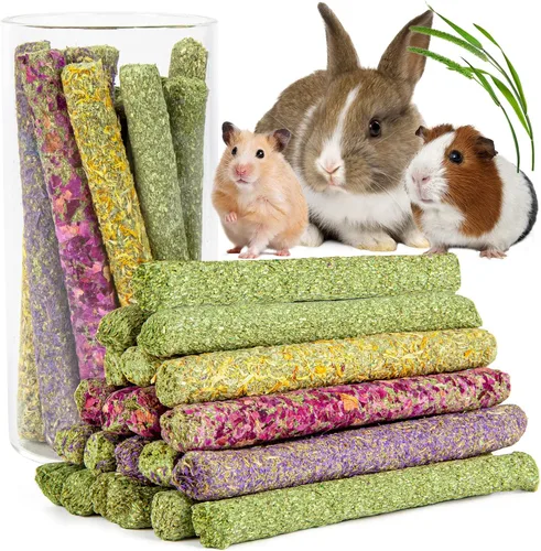 Vista 9 de Sofier Golosinas de Heno Timothy Juguetes para Conejos Juguetes para Conejitos Cobayo Hámster Masticables Naturales para Dientes Hechos a Mano