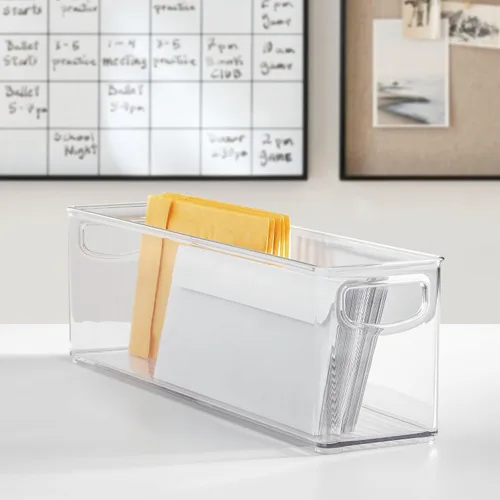Vista 8 de iDesign - Contenedor apilable de plástico reciclado, perfecto para guardar bolsas de leche materna, transparente Perfect to Hold Breast Milk Bags