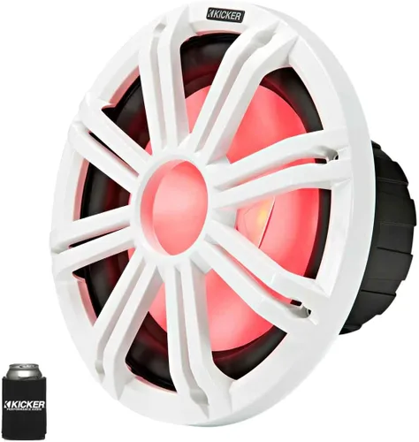 Vista 2 de KICKER KMF124 - Subwoofer marino de 12 pulgadas con parrilla LED blanca de 4 ohmios para aplicaciones de aire libre