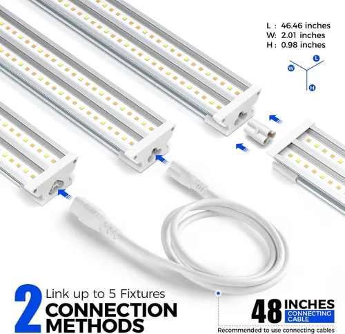 Vista 6 de Barrina TX-S60 Luz de crecimiento de 4 pies para plantas de interior, 240W (4 x 60W, equivalente a 1680W), alto PPFD, espectro completo con LEDs