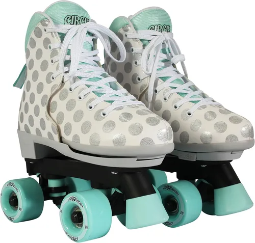 Vista 8 de Circle Society Adjustable Kids Roller Skates, Sizes 12-3 & 3-7 US, Indoor & Outdoor Roller Skates, Comfortable Lace-Up Design for Beginners, Fun