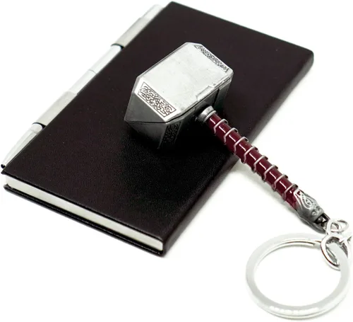 Vista 7 de VNFLY Nidavellir Mjolnir Llavero Vengadores Thor Hammer llavero martillo llavero (plata)