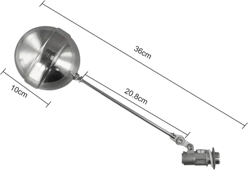 Vista 6 de Stainless Steel Automatic Float Valve Water Level Controller, DN15 DN20 DN25 Sizes (1/2", 3/4", 1") for Water and Oil Tanks(DN15)