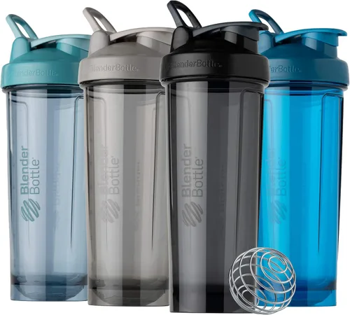Vista 7 de BlenderBottle Shaker Bottle Pro Series perfecta para batidos de proteínas y antes del entrenamiento, 32 onzas, azul cerúleo