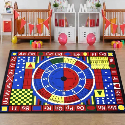 Vista 10 de Alfombra educativa para niños, 3 x 4 pies, alfombra de bienvenida de lápiz de colores, alfombras de aula primaria, adecuadas para salas