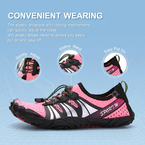 Vista 4 de Zapatos de agua para mujeres, hombres, zapatos de playa para mujeres, zapatos de natación, zapatos de piscina, zapatos de río, zapatos de secado