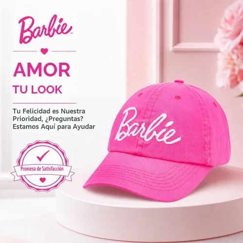 Vista 6 de Barbie Gorra de béisbol para mujer – Gorra de algodón suave para mujer con ala curvada – Gorra de béisbol ajustable de color rosa intenso Rosa oscuro