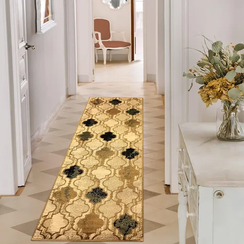 Vista 28 de BLUENILEMILLS BNM - Alfombra de pasillo para interiores con respaldo de yute, perfecta para cocina, dormitorio, madera dura, sala de estar Beige
