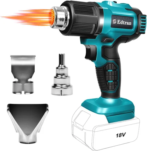 Vista 8 de Pistola de calor inalámbrica para batería Makita de 18V, pistola de aire caliente de soldadura de 350W con calentamiento rápido de 122℉-1022℉